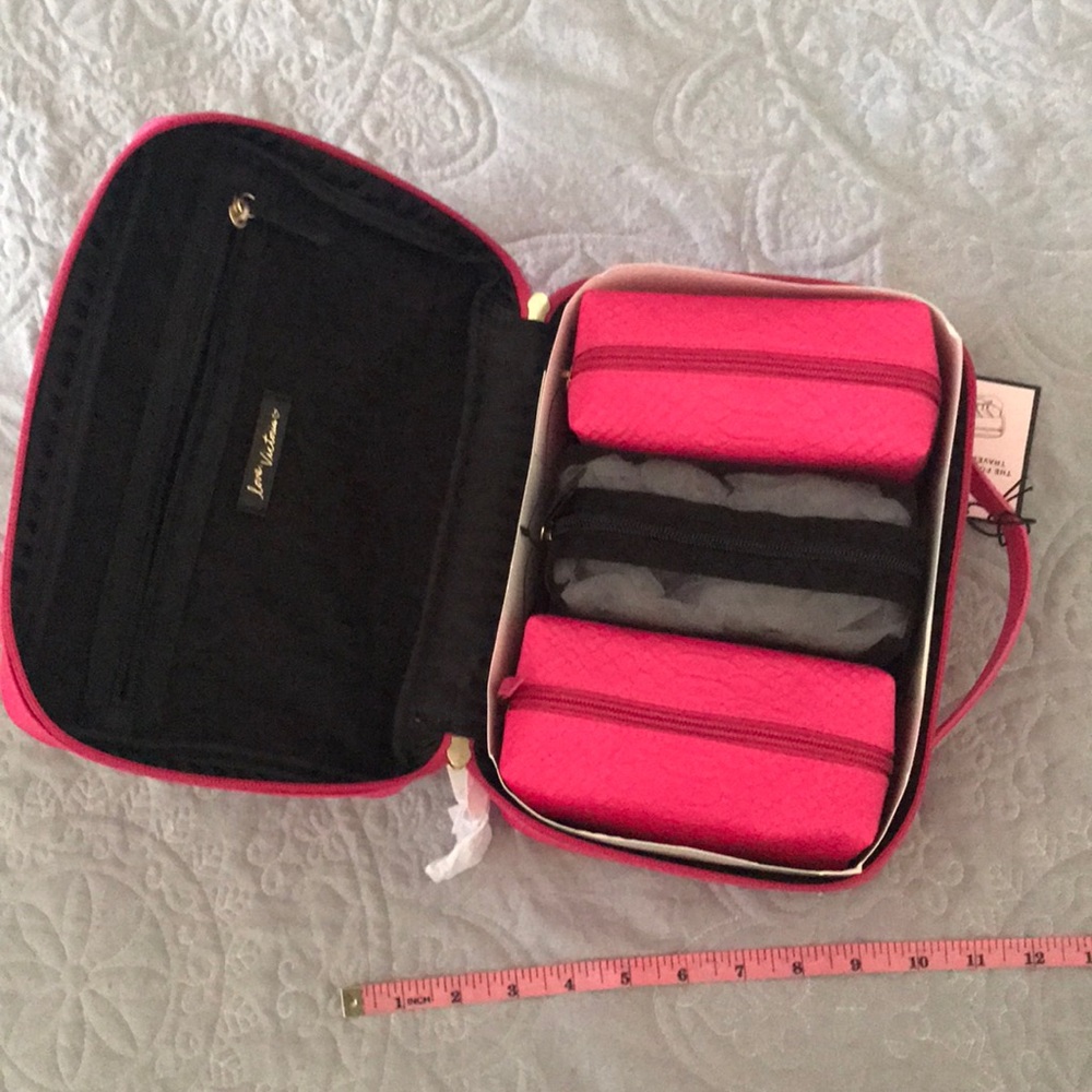 Nwot Hot Pink Python Snake Pattern Vs 4-Pc Bag Set - image 2